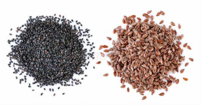 Les graines de lin et les graines de sésame